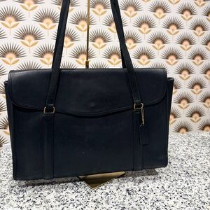 Vintage Coach Black Envelope Portfolio Tote